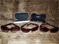 3 Pairs Sunglasses - Betsy Johnson, Gucci & Fossil