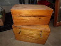 PAIR OF SMALL WOODEN BOXES~ ONE US NAVY