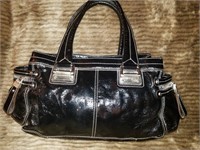 B. Makowsky Patent Leather Handbag & Makeup Case