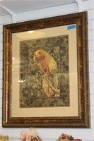 COLORFUL PARROT PRINT IN ORNATE FRAME