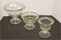 SET OF GLASS COMPOTES