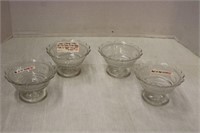SET OF 4 "CANTON" FOOTED BOWLS