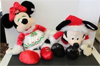 CHRISTMAS MICKEY AND MINNIE PLUSH ANIMALS