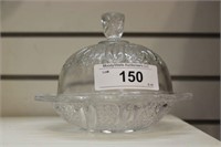 FEATHER COVERED BUTTER DISH