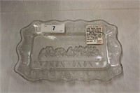 "THE LORD'S SUPPER" INDIAN GLASS BREAD TRAY