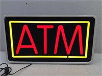 Lighted ATM Sign  Working  14 x 24