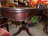 ANTIQUE FOLDING TOP GAME TABLE W/ CLAW FEET
