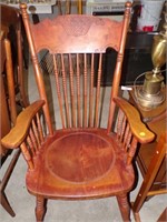 SPINDLE BACK WOODEN ROCKING CHAIR~ 39" TALL