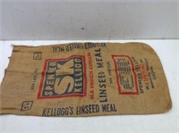100# Burlap Feed Bag  SK Linseed Meal Feed Bag