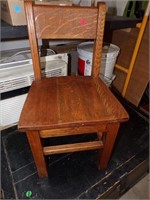 CHILD'S WOODEN CHAIR IS ABOUT 23" TALL