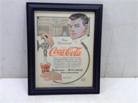 Framed Coca Cola Advertising   13 x 16