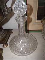 CLEAR CUT CRYSTAL DECANTER MARKED WATERFORD