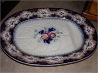 LARGE CHINA SERVING PLATE~APPROX 19.5" X 16"