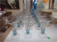 12PC. SET OF AQUA BLUE TO CLEAR GLASSES