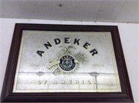 Andecker Beer Advertising Bar Mirror  22 x 16
