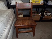 ANTIQUE CHILD'S CHAIR IS ABOUT 22" TALL