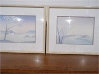TWO(2) MATCHING FRAMED & MATTED ART PIECES