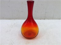 Orange/Red Color Art Glass Vase 10" Tall