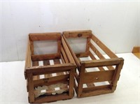 (2) Wood Crates  Perfect Size For Album Storage