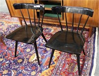 Pair of Black Mid-Century Modern Chairs