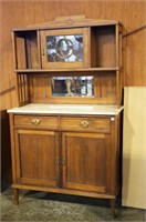 Art Deco Marble Top Buffett with Cabinet Top