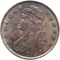 50C 1830 SMALL 0. PCGS MS65+ CAC