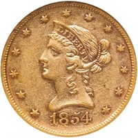 $10 1854-S NGC AU53