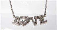 18K White Gold Chopard Diamond Love Necklace