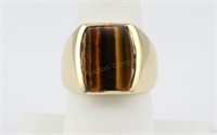 14K Gold Ring w/Fossilized Wood
