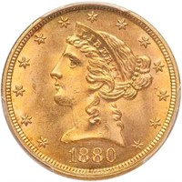 $5 1880 PCGS MS65+