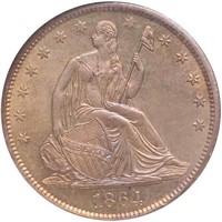 50C 1864-S NGC MS63