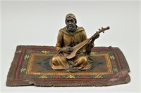 Antique Cold Painted Bronze. Man on Rug