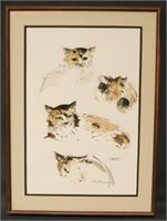 Gertrude Freyman "Casey" The Cat Watercolor
