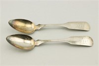 Pair Coin Silver Spoons