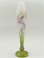 Daum Nancy Floral Vase. Tall