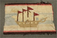 Antique Hooked Rug w/Ship