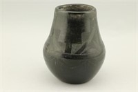 Santa Clara Mat Black on Black Pottery Vase