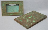 TIFFANY STUDIOS GRAPEVINE NOTEPAD & CALENDAR FRAME