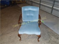 FRANTZ FURNITURE WOOD AND UPHOLSTERED CHAIR