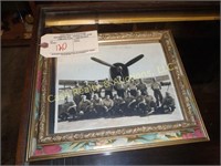 SQUADRON WWII 1944 REAL PHOTO OF CREW AND PLANE