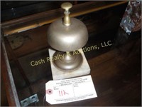 ANTIQUE COUNTER BELL WITH MARBLE BASE