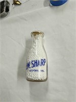 H W Sharp Milford Delaware Pint Milk Bottle
