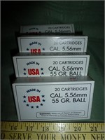 4 Boxes - 80rds 5.56mm USA 55gr FMJ Ammo