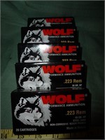 5 Boxes - 100rds Wolf .223 Rem 55gr HP Ammunition