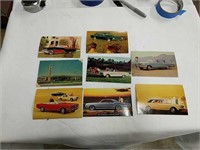 8 Vintage Automobile  Postcards