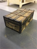 Vintage wood and metal trunk