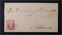 1858 LETTER w/STAMP SPAIN 4 CUARTOS STAMP