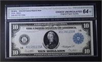 1914 $10 FEDERAL RESERVE NOTE CGA 64-OPQ