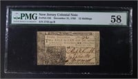 1763 12 SHILLINGS COLONIAL NEW JERSEY