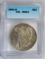 1901-S MORGAN DOLLAR ICG MS62